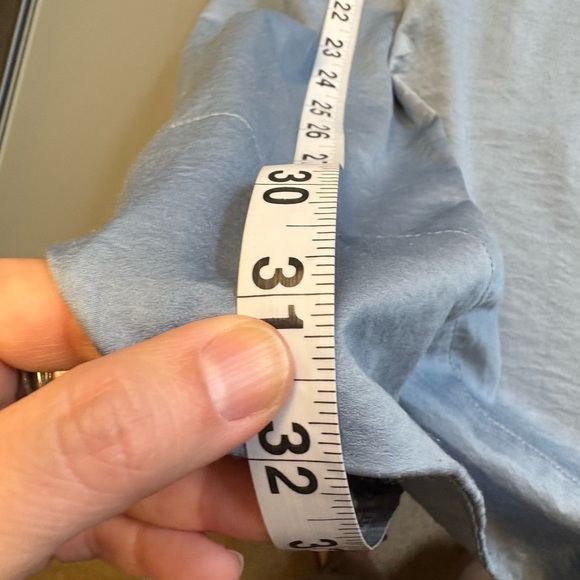 Dalia Collection Blue Smocked Silky Satiny 3/4 Sleeve Dress women's size Medium - Picture 12 of 12